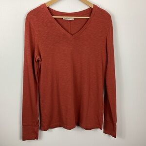 American Giant Premium Slub Long Sleeve V-Neck Tee Size Medium